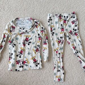 Posh Peanut Pajama Set - Mickey Mouse Snowflake Print